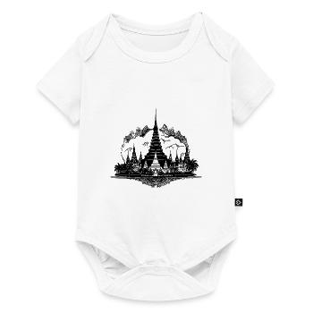 Rappel de style de tatouage de temple exotique de Thaïlande - Body à manches courtes Premium Bébé - blanc - Devant