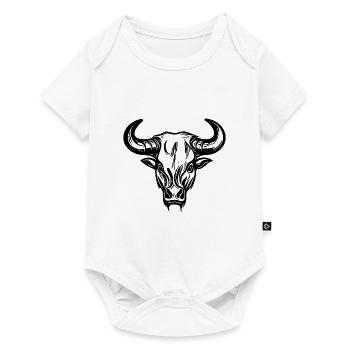 Taureau sauvage avec d’énormes cornes - Body à manches courtes Premium Bébé - blanc - Devant