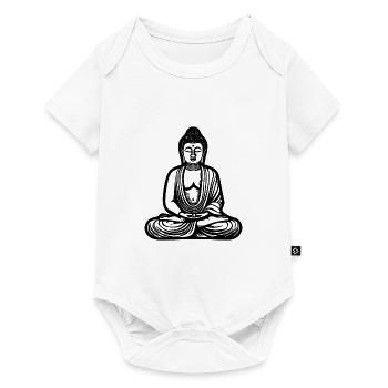 Méditation profonde Bouddha portrait nature spirituelle - Body à manches courtes Premium Bébé - blanc - Devant
