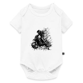 Motorcycle Motocross Biker Splash Style Racing - Baby Premium short-sleeve bodysuit - white - Front