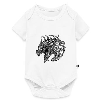 Dragon sifflant en robe à écailles de tatouage - Body à manches courtes Premium Bébé - blanc - Devant
