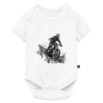 Cyclists Mountain Bikers Rain Mud Downhill - Baby Premium short-sleeve bodysuit - white - Front