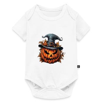Halloween Wild Spell Hat Citrouille effrayante - Body à manches courtes Premium Bébé - blanc - Devant