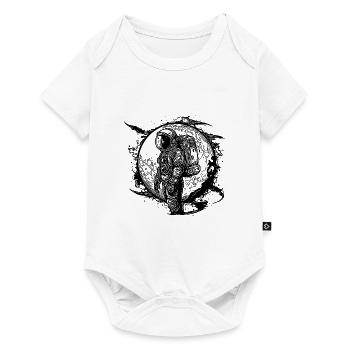Astronaut Weltraum Spaziergang mit exotische Kugel - Baby Premium Kurzarmbody - Weiß - Vorne