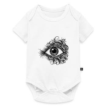 Kunstvolles Auge mit durchdringendem Blick - Baby Premium Kurzarmbody - Weiß - Vorne