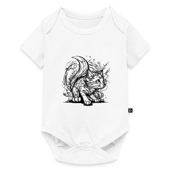 Niedliche kleine Weltraum Katze im Splash Style - Baby Premium Kurzarmbody - Weiß - Vorne