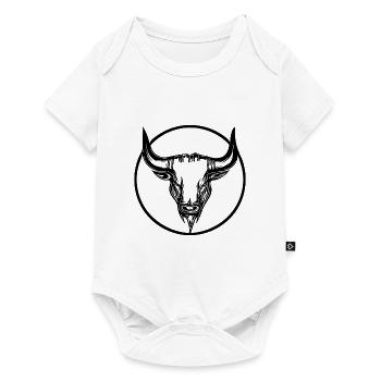 Cattle Grill Logo tête Style de tatouage en cercle - Body à manches courtes Premium Bébé - blanc - Devant