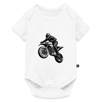 Motorcycle Racing Offroad Dirt Road Jump Machine - Baby Premium short-sleeve bodysuit - white - Front