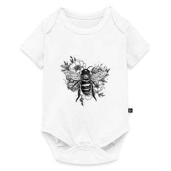 Fleissige Biene auf einer Blüten Blumen - Baby Premium Kurzarmbody - Weiß - Vorne