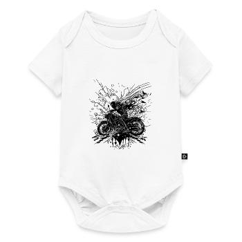 Gelände Motorrad Style Splash Biker - Baby Premium Kurzarmbody - Weiß - Vorne