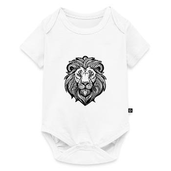 Mighty Lion Head Tattoo Style Mane - Baby Premium short-sleeve bodysuit - white - Front
