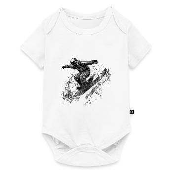 Tiefschnee Snowboard Move Ride Jump Style - Baby Premium Kurzarmbody - Weiß - Vorne