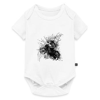 Gelände Rennsport Style Motorrad Sprung Splash - Baby Premium Kurzarmbody - Weiß - Vorne