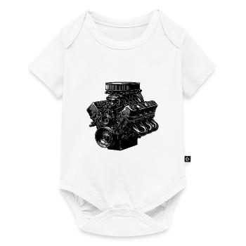 Mechaniker Fan Motorblock Zylinder Hubraum Motor - Baby Premium Kurzarmbody - Weiß - Vorne