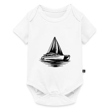 Schickes Doppelrumpf Segelboot Katamaran Segler - Baby Premium Kurzarmbody - Weiß - Vorne