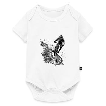 Mountainbiker Fahrrad Berg Schotter Abfahrt - Baby Premium Kurzarmbody - Weiß - Vorne