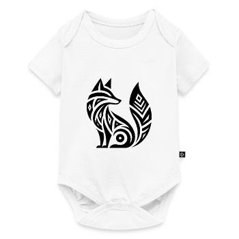 Schlauer Fuchs im Tribal Tattoo Style - Baby Premium Kurzarmbody - Weiß - Vorne