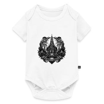Moonlight behind exotic Thailand temple - Baby Premium short-sleeve bodysuit - white - Front