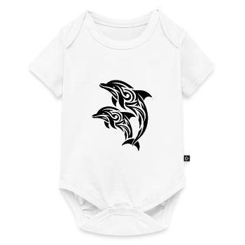 Bottlenose dolphin Tribal Tattoo Jumping Dolphins - Baby Premium short-sleeve bodysuit - white - Front