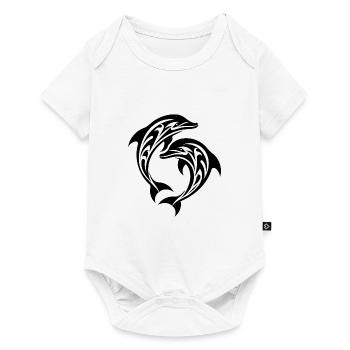 Tribal Tattoo Jumping Dolphins - Baby Premium short-sleeve bodysuit - white - Front