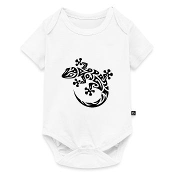 Gecko mignon dans le style de tatouage tribal - Body à manches courtes Premium Bébé - blanc - Devant
