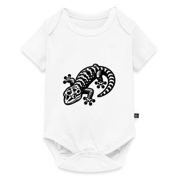 Schlauer Gecko im Tattoo Style - Baby Premium Kurzarmbody - Weiß - Vorne