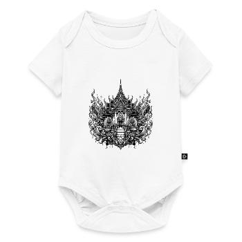 Klassischer landestypischer Thailand Tempel - Baby Premium Kurzarmbody - Weiß - Vorne