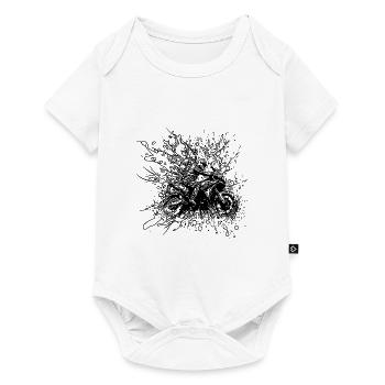 Splash Style Motorradfahrer Geländefahrt Tattoo - Baby Premium Kurzarmbody - Weiß - Vorne