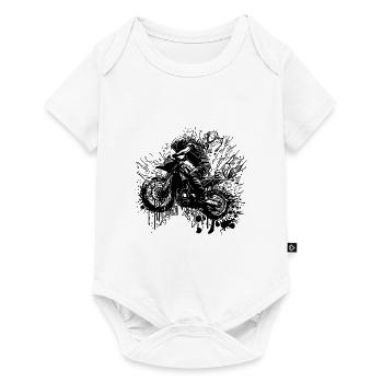 Rennsport Motorrad Geländefahrt Splash Style - Baby Premium Kurzarmbody - Weiß - Vorne