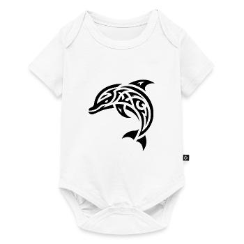 Jumping Little Baby Tattoo Dolphin - Baby Premium short-sleeve bodysuit - white - Front