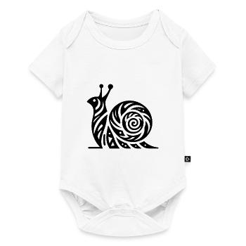 Neugierige Schnecke mit Haus im Tattoo Style - Baby Premium Kurzarmbody - Weiß - Vorne