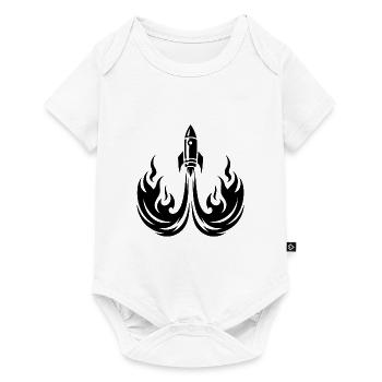 Launching spaceship in fire flames - Baby Premium short-sleeve bodysuit - white - Front