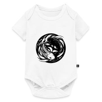 Koi Carp Yoga Circle Style Yin et Yang - Body à manches courtes Premium Bébé - blanc - Devant