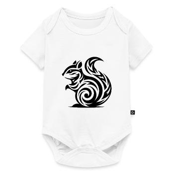 Little Baby Squirrel in Tattoo Style - Baby Premium short-sleeve bodysuit - white - Front