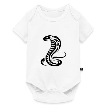 Giftiges Tribal Tattoo Style Cobra Schlange - Baby Premium Kurzarmbody - Weiß - Vorne