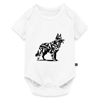 Geometrischer Schäferhund - Baby Premium Kurzarmbody - Weiß - Vorne
