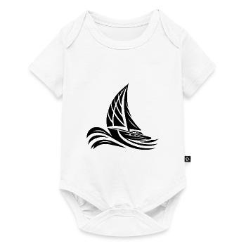 Sporty sailboat in heavy waves - Baby Premium short-sleeve bodysuit - white - Front