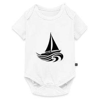Sailing yacht in heavy waves - Baby Premium short-sleeve bodysuit - white - Front