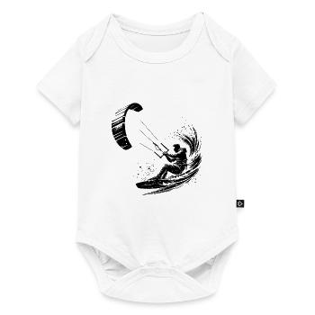 Kite Surfer Splash Wasserspritzer mit Drachen - Baby Premium Kurzarmbody - Weiß - Vorne