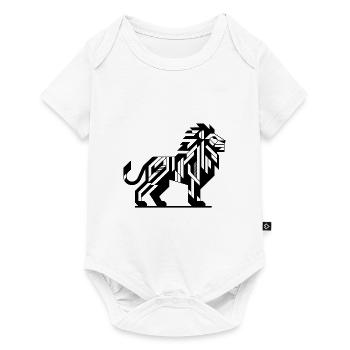Geometric lion with teeth and elegant mane - Baby Premium short-sleeve bodysuit - white - Front