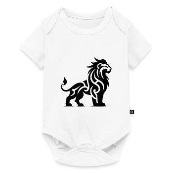 Fier lion de tatouage tribal avec crinière sauvage - Body à manches courtes Premium Bébé - blanc - Devant