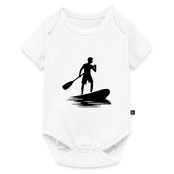 Stand Up Paddling und Brett Paddelausbildung - Baby Premium Kurzarmbody - Weiß - Vorne