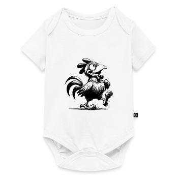Dessin de coq drôle souriant - Body à manches courtes Premium Bébé - blanc - Devant