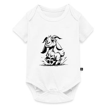 Petits enfants chèvre petite chèvre sautillante - Body à manches courtes Premium Bébé - blanc - Devant