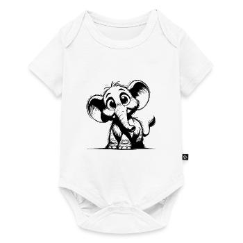 Elephant baby with big eyes and ears - Baby Premium short-sleeve bodysuit - white - Front