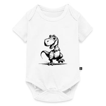 Funny Little T-Rex Dino Sketch - Baby Premium short-sleeve bodysuit - white - Front