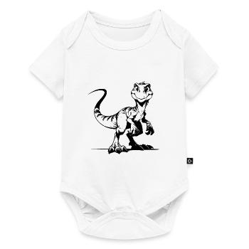 Grinning Raptor Naughty Kids Dino Fun Sketch - Baby Premium short-sleeve bodysuit - white - Front