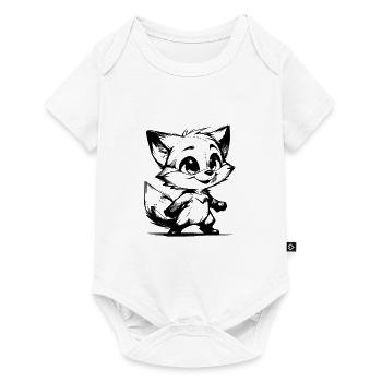 Croquis au crayon renard mignon pour bébé enfant - Body à manches courtes Premium Bébé - blanc - Devant