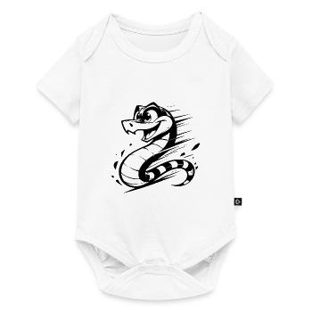 Rasante Kinder Schlange lustige Schlangen Skizze - Baby Premium Kurzarmbody - Weiß - Vorne