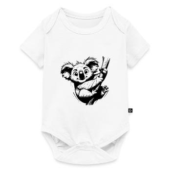 Australie crayon dessin Koala sur branche d’arbre - Body à manches courtes Premium Bébé - blanc - Devant